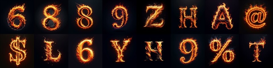 Fototapeta premium flmmable 3D Lettering Typeface. AI generated illustration