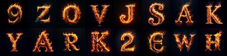 flmmable 3D Lettering Typeface. AI generated illustration