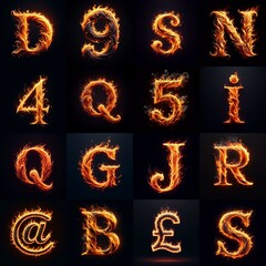 flmmable 3D Lettering Typeface. AI generated illustration