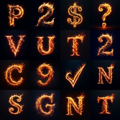 Fototapeta premium flmmable 3D Lettering Typeface. AI generated illustration