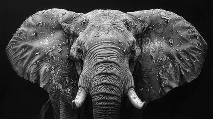 Foto op Plexiglas Close-up of an elephant with water droplets © iVGraphic