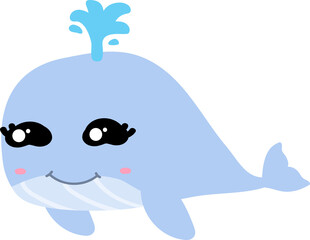 cute whale cartoon, sea animal
