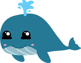 Deurstickers cute whale cartoon, sea animal  © titima157