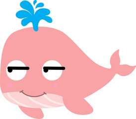 cute whale cartoon, sea animal