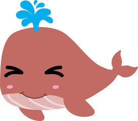 cute whale cartoon, sea animal
