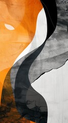 Abstract orange and black wave design