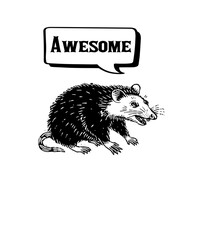 Awesome Oposum Funny Vintage Animal Saying for Print on T-shirt, Apparel, Sweatshirt, graphic tee digital download file SVG vector file illustration