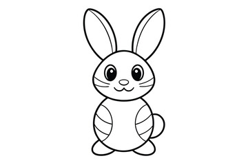 easter bunny coloring book for small kids vector 3.eps