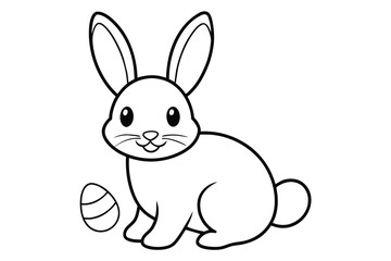 easter bunny coloring book for small kids vector 4.eps