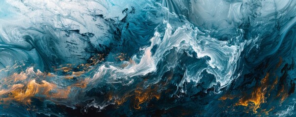 Abstract ocean wave patterns with marbled texture