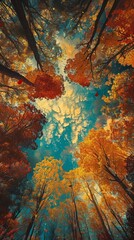 Autumn foliage from ground perspective