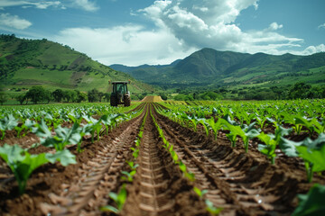 A recovering agricultural sector embracing precision farming techniques and climate-smart practices for increased resilience.