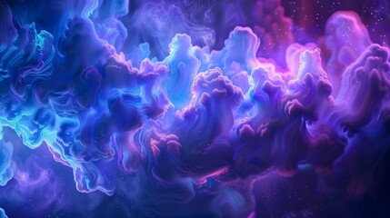 Abstract cosmic smoke clouds with vibrant colors