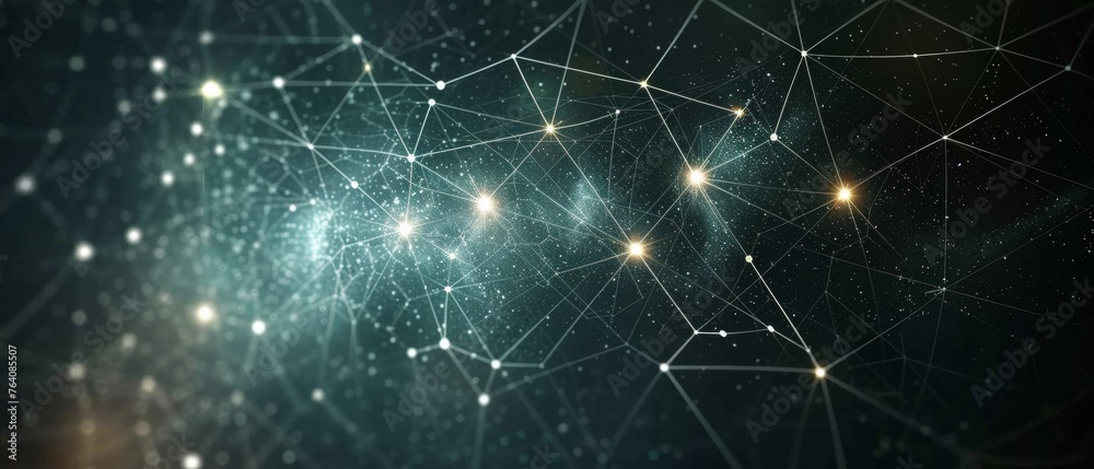 Poster ai (artificial intelligence). communication network concept.