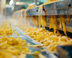 Fresh pasta is produced by automated food factories , vibrant