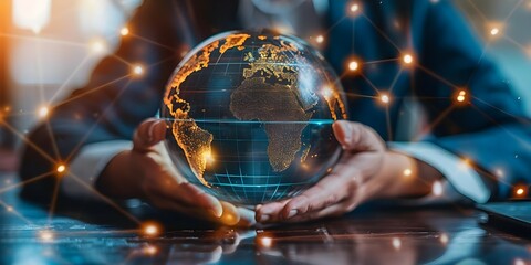 Enhancing Global Business Communication Through Trade and Connections. Concept Global Market Trends, Cross-Cultural Communication, International Trade Policies, Business Networking