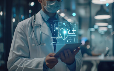 Obraz na płótnie Canvas Technology medical concept scene,created with Generative AI tecnology.