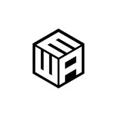 Fototapeten WAM letter logo design with white background in illustrator, cube logo, vector logo, modern alphabet font overlap style. calligraphy designs for logo, Poster, Invitation, etc. © Mamunur