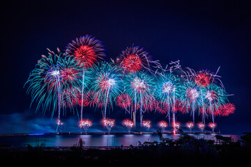 A 30 minutes' Fireworks for celebration of Double Tenth National Day at the habour of Hualien in eastern Taiwan.