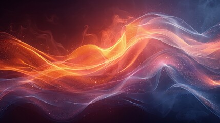 Air flow on dark background with infrared wind wave effect. Modern illustration