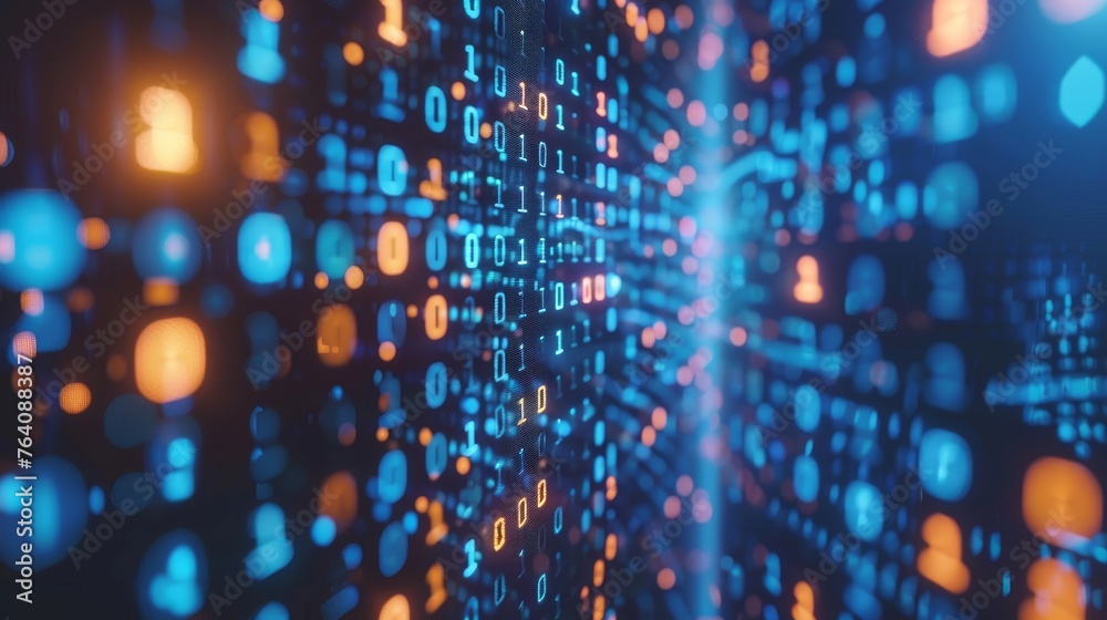 Aufkleber System engineering. Binary code. Programming. Digital transformation concept.