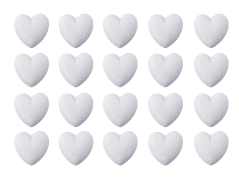 Heart foam, transparent background