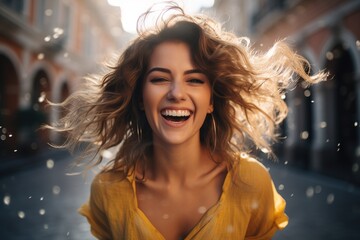 happy woman enjoying life