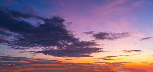 Morning clouds and sky,Panorama sunset sky and cloud background,Orange sky and clouds...