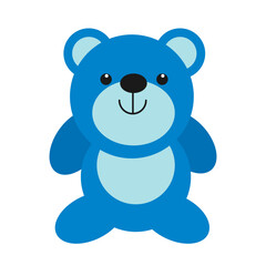 Obraz na płótnie Canvas Blue Teddy Bear Toy Icon