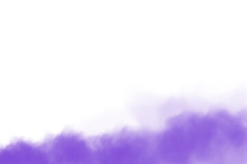Fototapeta na wymiar Purple smog clouds on floor. Fog or smoke. Isolated transparent special effect. Morning fog over land or water surface. Magic haze. PNG.