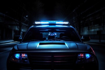 Police car at night.
