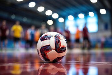 Futsal is a football-based game played on a hardcourt. ball only - obrazy, fototapety, plakaty