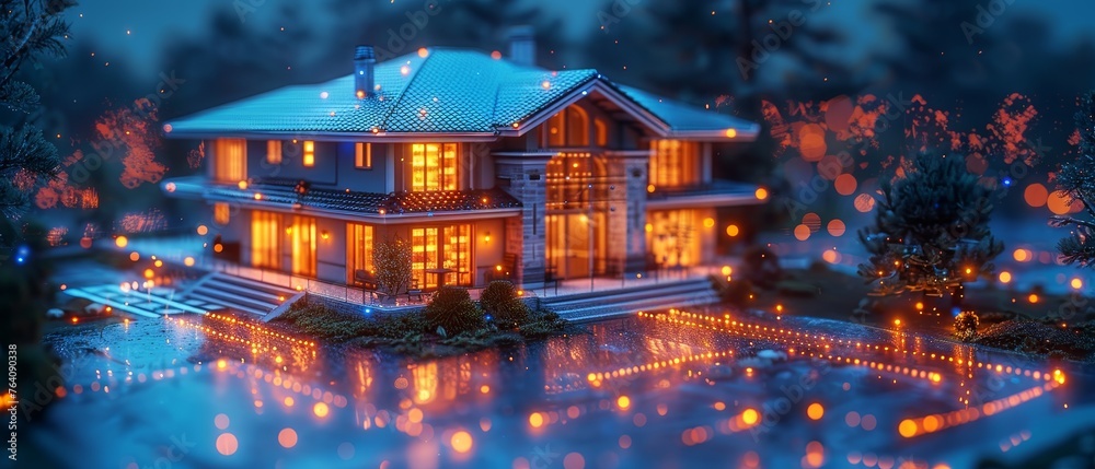 Poster Software programming for smart homes. Design of smart house systems in CAD. Engineering scenarios for IOT. Internet of things. 3D illustrations.