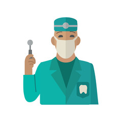 Dentist icon clipart isolated vector illustration