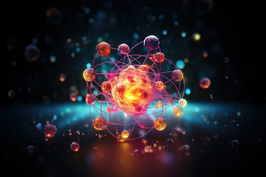 concept image of an atom, illustration