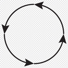 Semicircular arrows rotate. Following each other in a circle. Vector symbol. eps 10