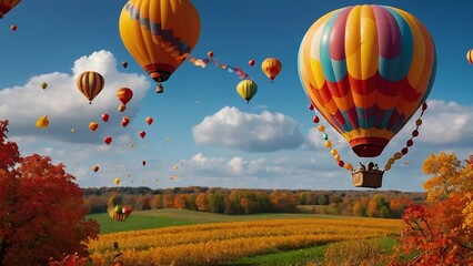 Balloons dance joyfully in the sky, a vibrant celebration of colors