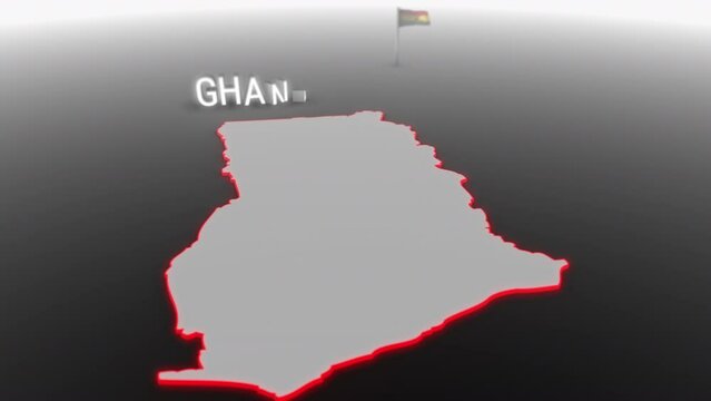 3d animated map of Ghana gets hit and fractured by the text &ldquo;Violence&rdquo;
