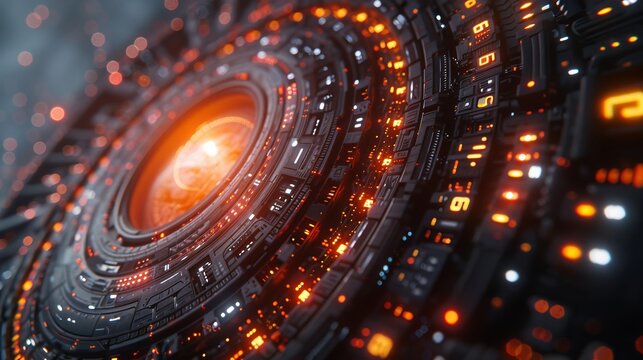 HUD with digital futuristic elements.