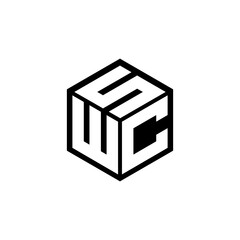WCS letter logo design with white background in illustrator, cube logo, vector logo, modern alphabet font overlap style. calligraphy designs for logo, Poster, Invitation, etc.