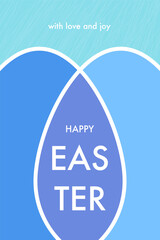 Minimalist Easter background with colourful egg. Design of a greeting card with geometric shape. Vector illustration