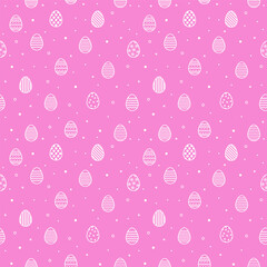 Easter seamless pattern with ornate eggs. Minimalist design for card, invitation and poster. Vector illustration
