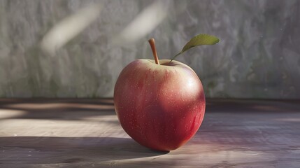 a succulent, ripe apple, symbolizing one of the world's most universally loved fruits, against a...