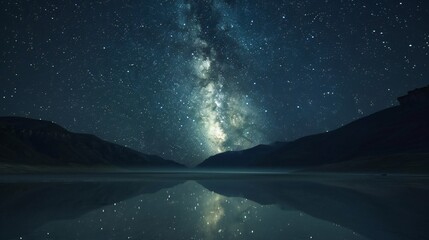 Radiant Milky Way backdrop, a celestial masterpiece against the night sky. - obrazy, fototapety, plakaty