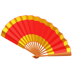 Chinese Hand Fan 3D Illustration