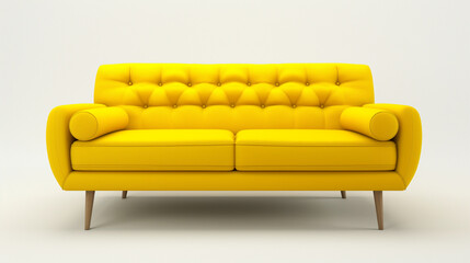 Modelo de sofá amarelo isolado
