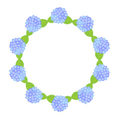 青い紫陽花のリース
