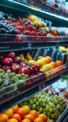 Fresh Fruit Shelf in Supermarket