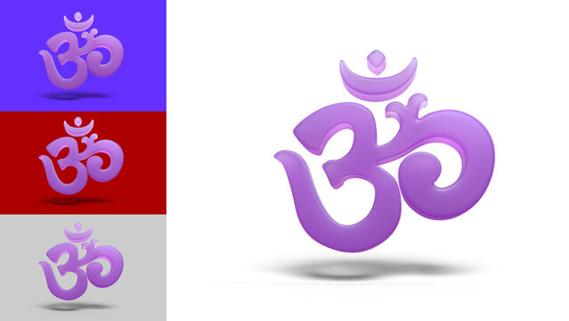 AUM violet sur fond transparent, son hindou