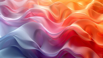 Fototapeta premium A colorful wave of fabric with a pink and orange stripe